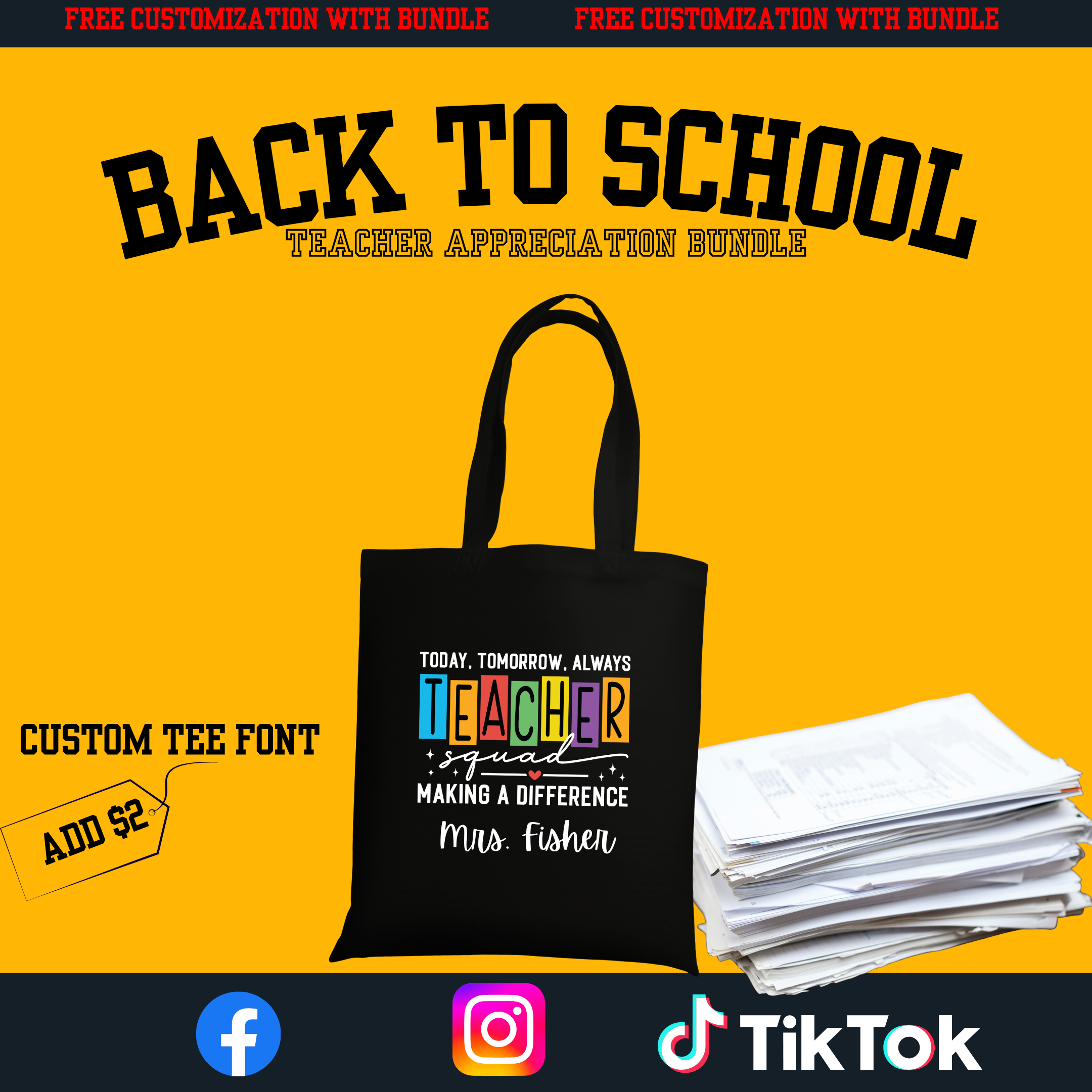 Back to School Teacher Appreciation (Teacher Tote Bag)