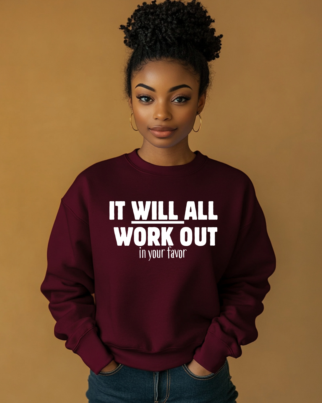 It will All Workout burgundy sweatshirt